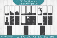 Halloween Scene 3D Continuous Layered Papercut | SVG Product Image 2