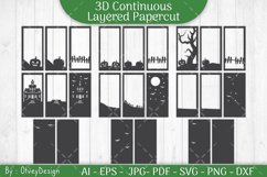Halloween Scene 3D Continuous Layered Papercut | SVG Product Image 2