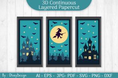 Halloween Scene 3D Continuous Layered Papercut | SVG Product Image 1