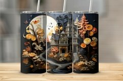 Halloween Scene Paper Quilling Sublimation Wrap PNG Product Image 1