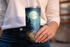 Halloween Haunted House Tumbler Sublimation Wrap Product Image 2