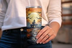 Halloween Haunted House Tumbler Sublimation Wrap Product Image 2