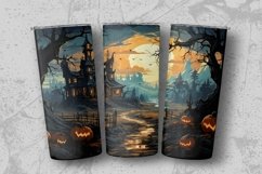 Halloween Haunted House Tumbler Sublimation Wrap Product Image 3