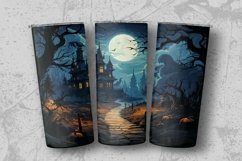 Halloween Haunted House Tumbler Sublimation Wrap Product Image 3