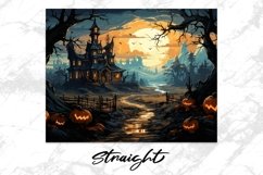 Halloween Haunted House Tumbler Sublimation Wrap Product Image 4