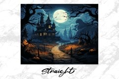 Halloween Haunted House Tumbler Sublimation Wrap Product Image 4