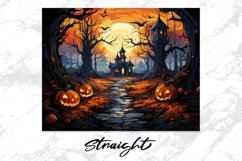 Halloween Haunted House Tumbler Sublimation Wrap Product Image 4