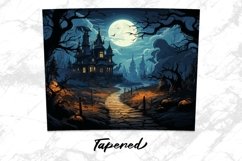 Halloween Haunted House Tumbler Sublimation Wrap Product Image 5