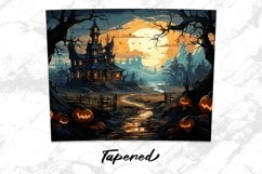 Halloween Haunted House Tumbler Sublimation Wrap Product Image 5