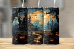 Halloween Haunted House Tumbler Sublimation Wrap Product Image 1