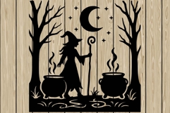 Halloween scene stencil silhouette SVG Product Image 1