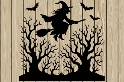 Halloween scene stencil silhouette SVG Product Image 1