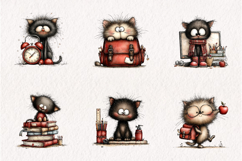 Halloween School Cat Clipart Product Image 5