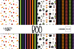 Halloween digital papers for scrapbook layouts and Halloween memory albums.