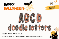 Halloween Doodle Alphabet Letters Hand Drawn Skull Letters Product Image 1