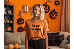 Fall Halloween Orange T-shirt Mockups Blank Shirt Mock Ups Product Image 1