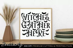 Witches Gather Here Spooky Halloween Sign SVG PNG EPS DXF Product Image 2