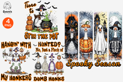 Halloween Silly Goose PNG Funny Spooky Ghost Goose Witch Product Image 1