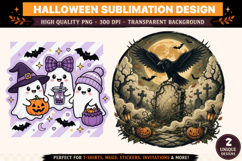 Halloween PNG | Cute Ghost &amp; Halloween Raven | Halloween Product Image 1