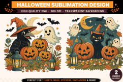 Ghost Pumpkin Halloween Sublimation PNG Product Image 1