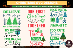 Christmas SVG Design, 6 Christmas SVG Cut File ,Christmas Product Image 1