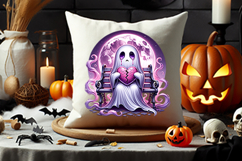 halloween bench ghost png, ghost sitting on bench clipart, cozy halloween sublimation, cute halloween ghost design, autumn bench ghost png, halloween sublimation clipart, kawaii halloween ghost, spooky cozy ghost png, halloween decor ghost design, ghost r