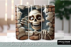 Halloween Skeleton 3D Tumbler Wrap Smashed Wall Sublimation