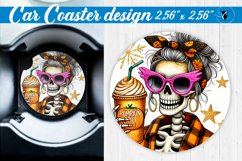 Car Coaster | Halloween sublimation | Skeleton Product Image 1