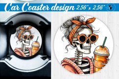 Car Coaster | Halloween sublimation | Skeleton Product Image 1