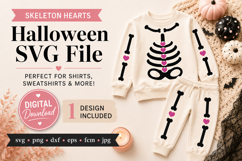 Girl skeleton with hearts, costume for girls svg, Product Image 1