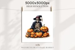 Halloween Skeleton Pumpkin Spooky Clipart PNG Scrapbooking Fairy Tale Art Image Watercolor Transparent Print illustration sublimation creepy printable digital watercolor Skeleton Pumpkin clipart, spooky nursery, Creepy halloween decoration art image