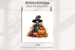 Halloween Skeleton Pumpkin Spooky Clipart PNG Scrapbooking Fairy Tale Art Image Watercolor Transparent Print illustration sublimation creepy printable digital watercolor Skeleton Pumpkin clipart, spooky nursery, Creepy halloween decoration art image