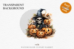 Halloween Skeleton Pumpkin Spooky Clipart PNG Scrapbooking Fairy Tale Art Image Watercolor Transparent Print illustration sublimation creepy printable digital watercolor Skeleton Pumpkin clipart, spooky nursery, Creepy halloween decoration art image