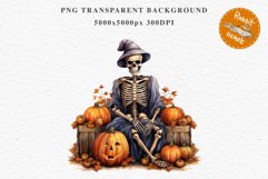 Halloween Skeleton Pumpkin Spooky Clipart PNG Scrapbooking Fairy Tale Art Image Watercolor Transparent Print illustration sublimation creepy printable digital watercolor Skeleton Pumpkin clipart, spooky nursery, Creepy halloween decoration art image