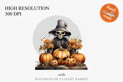 watercolor Skeleton Pumpkin clipart, spooky nursery, Creepy halloween decoration art image Halloween Skeleton Pumpkin Spooky Clipart PNG Scrapbooking Fairy Tale Art Image Watercolor Transparent Print illustration sublimation creepy printable digital