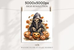 Halloween Skeleton Pumpkin Spooky Clipart PNG Scrapbooking Fairy Tale Art Image Watercolor Transparent Print illustration sublimation creepy printable digital watercolor Skeleton Pumpkin clipart, spooky nursery, Creepy halloween decoration art image
