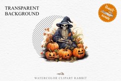Halloween Skeleton Pumpkin Spooky Clipart PNG Scrapbooking Fairy Tale Art Image Watercolor Transparent Print illustration sublimation creepy printable digital watercolor Skeleton Pumpkin clipart, spooky nursery, Creepy halloween decoration art image