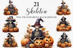 watercolor Skeleton Pumpkin clipart, spooky nursery, Creepy halloween decoration art image Halloween Skeleton Pumpkin Spooky Clipart PNG Scrapbooking Fairy Tale Art Image Watercolor Transparent Print illustration sublimation creepy printable digital