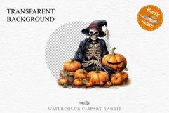 Halloween Skeleton Pumpkin Spooky Clipart PNG Scrapbooking Fairy Tale Art Image Watercolor Transparent Print illustration sublimation creepy printable digital watercolor Skeleton Pumpkin clipart, spooky nursery, Creepy halloween decoration art image