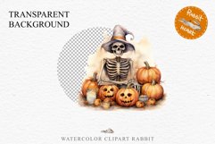 Halloween Skeleton Pumpkin Spooky Clipart PNG Scrapbooking Fairy Tale Art Image Watercolor Transparent Print illustration sublimation creepy printable digital watercolor Skeleton Pumpkin clipart, spooky nursery, Creepy halloween decoration art image