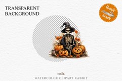 Halloween Skeleton Pumpkin Spooky Clipart PNG Scrapbooking Fairy Tale Art Image Watercolor Transparent Print illustration sublimation creepy printable digital watercolor Skeleton Pumpkin clipart, spooky nursery, Creepy halloween decoration art image