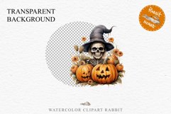 Halloween Skeleton Pumpkin Spooky Clipart PNG Scrapbooking Fairy Tale Art Image Watercolor Transparent Print illustration sublimation creepy printable digital watercolor Skeleton Pumpkin clipart, spooky nursery, Creepy halloween decoration art image