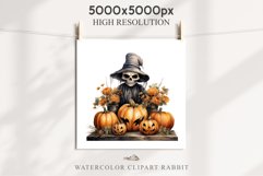 Halloween Skeleton Pumpkin Spooky Clipart PNG Scrapbooking Fairy Tale Art Image Watercolor Transparent Print illustration sublimation creepy printable digital watercolor Skeleton Pumpkin clipart, spooky nursery, Creepy halloween decoration art image
