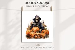 Halloween Skeleton Pumpkin Spooky Clipart PNG Scrapbooking Fairy Tale Art Image Watercolor Transparent Print illustration sublimation creepy printable digital watercolor Skeleton Pumpkin clipart, spooky nursery, Creepy halloween decoration art image