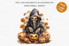 Halloween Skeleton Pumpkin Spooky Clipart PNG Scrapbooking Fairy Tale Art Image Watercolor Transparent Print illustration sublimation creepy printable digital watercolor Skeleton Pumpkin clipart, spooky nursery, Creepy halloween decoration art image