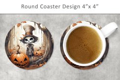 Halloween Skeleton Round Coaster, halloween skeleton magnet Product Image 1
