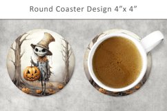 Halloween Skeleton Round Coaster, round magnet Product Image 1
