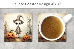halloween square coaster, halloween magnet Product Image 1