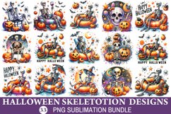Halloween Skeleton Sublimation Bundle - High Quality PNG Product Image 1