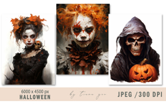 watercolor Halloween illustrations- 3 jpeg Product Image 1